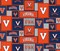 Sykel Enterprises-University of Virginia Fleece Fabric-Virginia Cavaliers College Patch Fleece Blanket Fabric-Sold by the yard